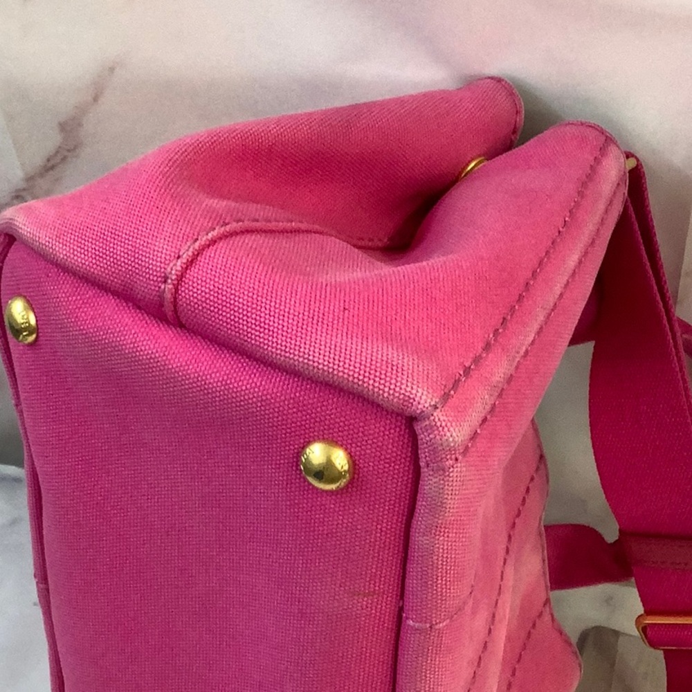 GUC Prada Canapa Small Pink Women's Tote - Picture 5 of 9